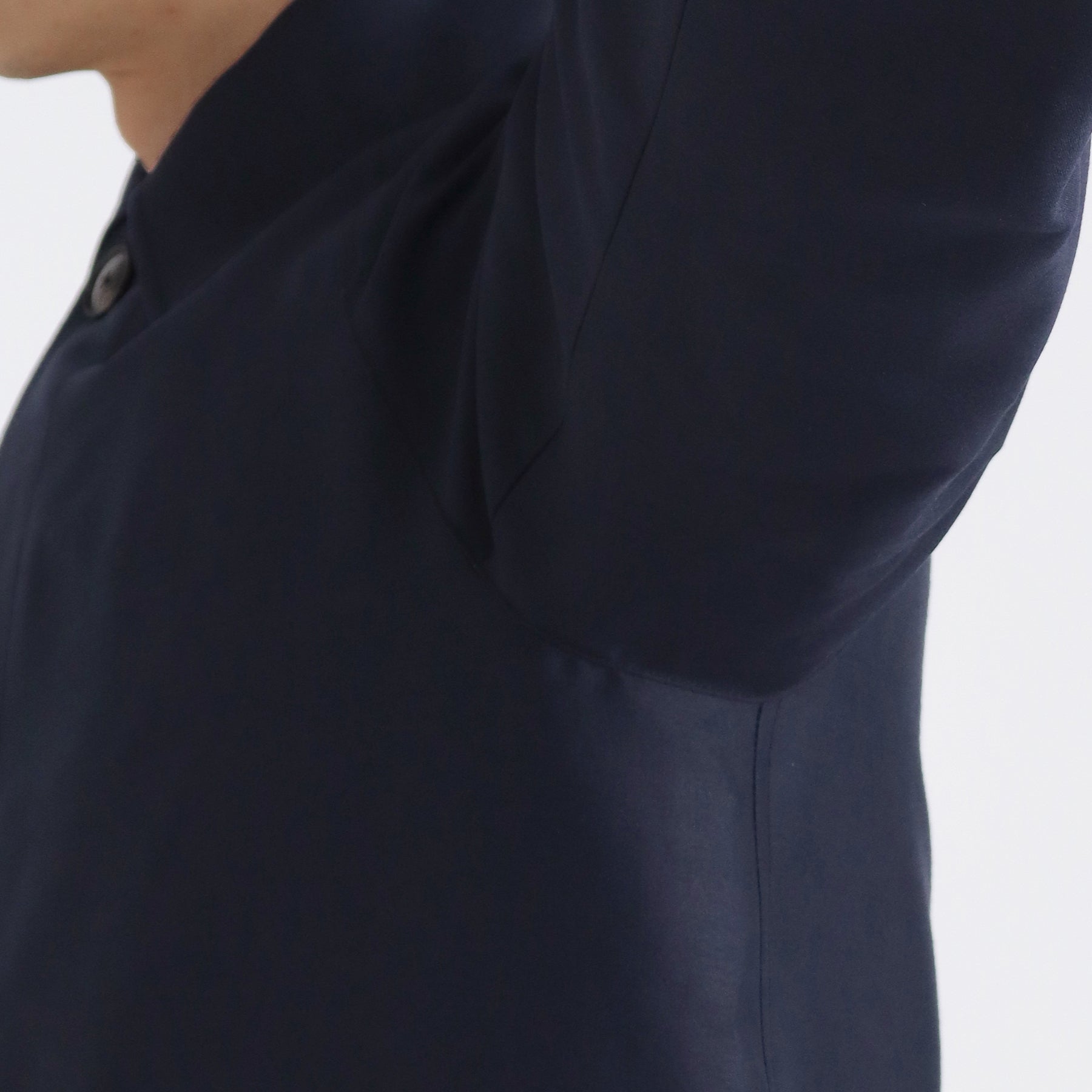 Silk Wool Bal Collar Coat Color: Navy