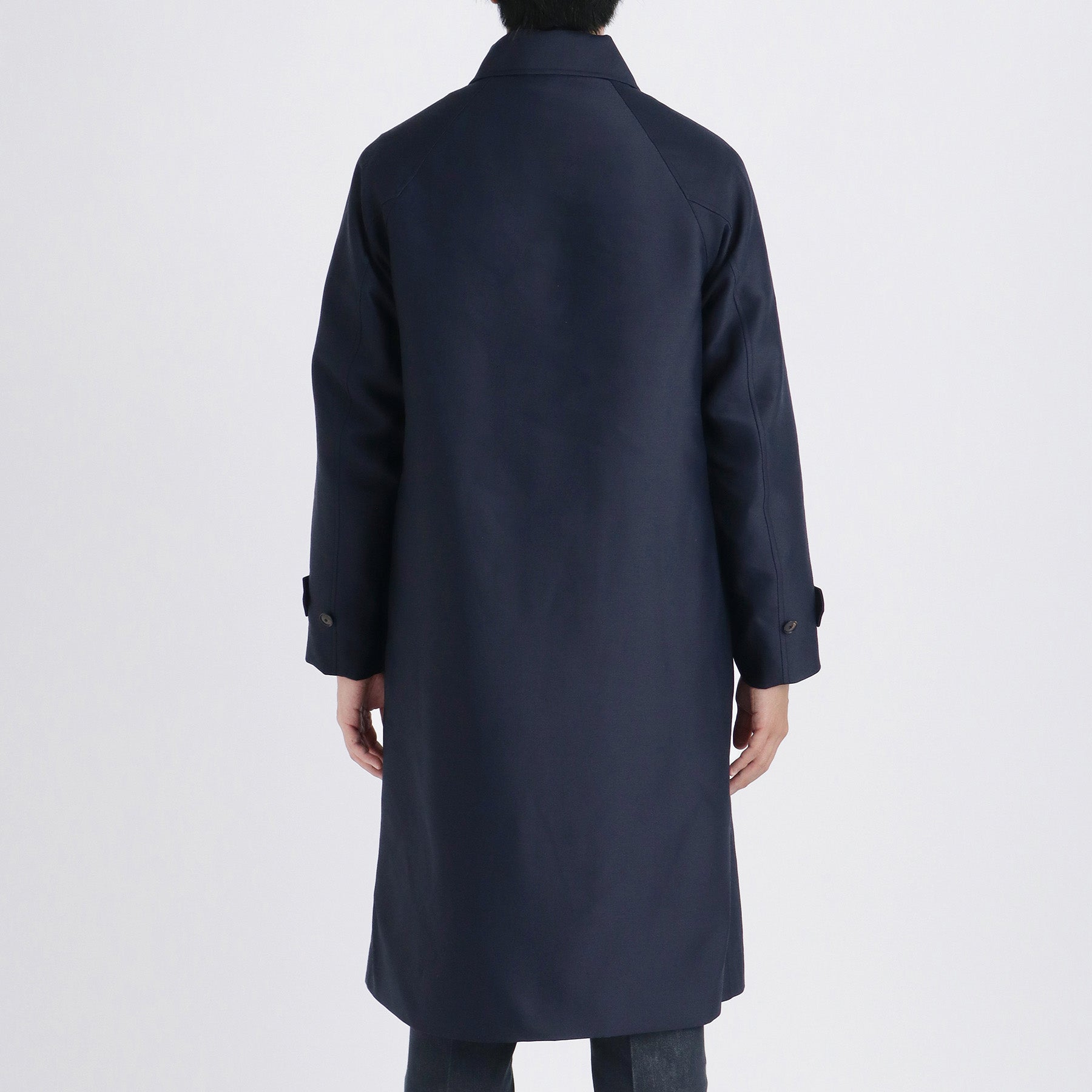 Silk Wool Bal Collar Coat Color: Navy