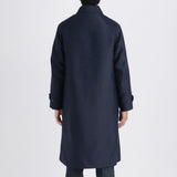 【10月下旬発送】Silk Wool Bal Collar Coat Color: Navy