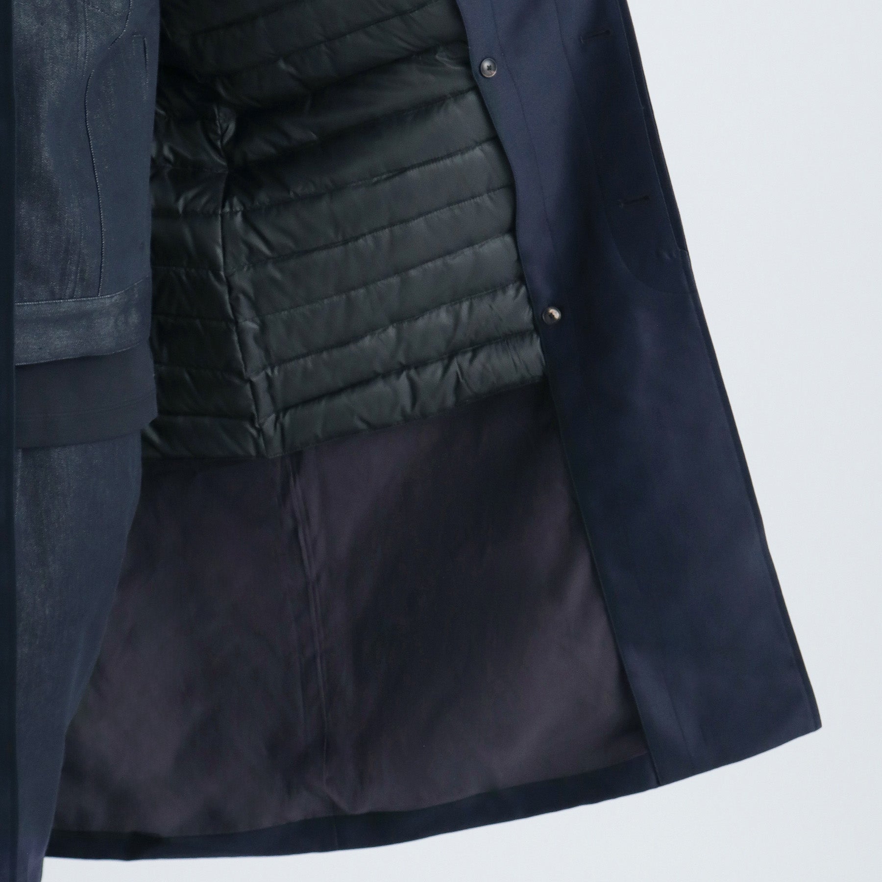 Silk Wool Bal Collar Coat Color: Navy
