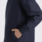 【10月下旬発送】Silk Wool Bal Collar Coat Color: Navy