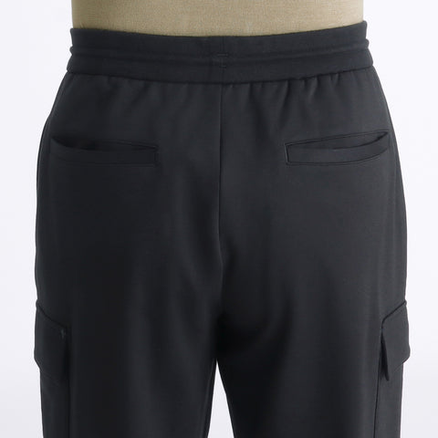 Smooth Terry Wide Cargo Pants Color: Black