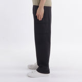 Smooth Terry Wide Cargo Pants Color: Black
