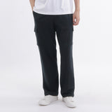 Smooth Terry Wide Cargo Pants Color: Navy