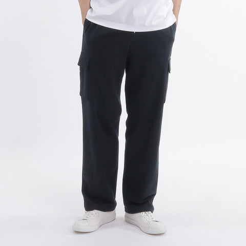 Smooth Terry Wide Cargo Pants Color: Navy