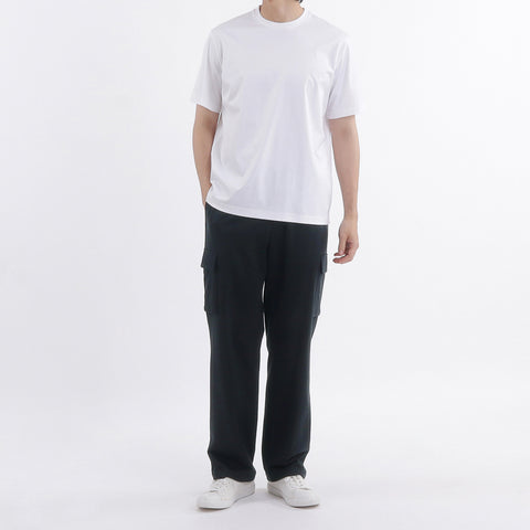 Smooth Terry Wide Cargo Pants Color: Navy