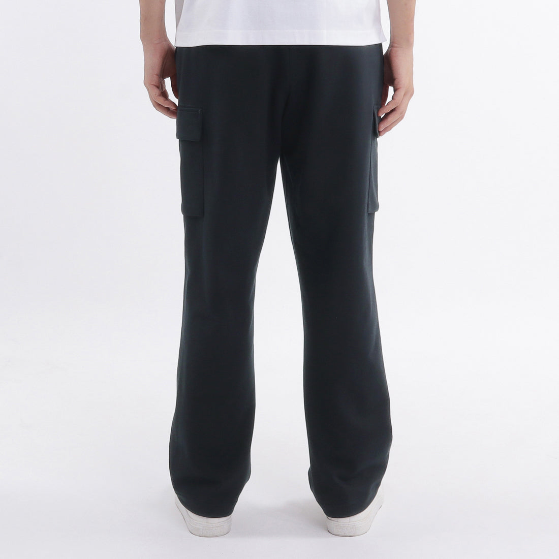 Smooth Terry Wide Cargo Pants Color: Navy