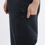 Smooth Terry Wide Cargo Pants Color: Navy