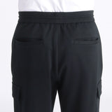 Smooth Terry Wide Cargo Pants Color: Navy