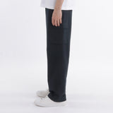 Smooth Terry Wide Cargo Pants Color: Navy