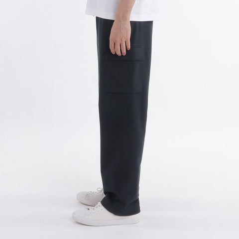 Smooth Terry Wide Cargo Pants Color: Navy