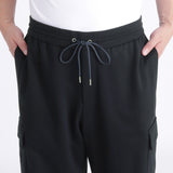 Smooth Terry Wide Cargo Pants Color: Navy