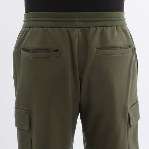 Smooth Terry Wide Cargo Pants Color: Olive
