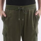Smooth Terry Wide Cargo Pants Color: Olive