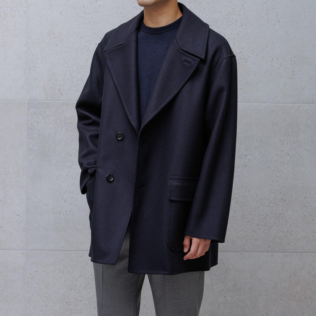 【10/24販売開始】Super140’s Melton Single Ulster Coat Color: Navy