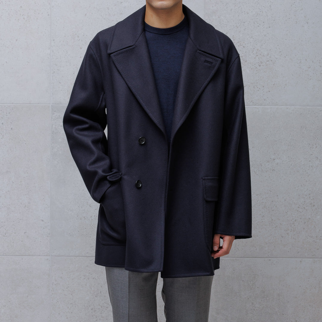 【10/24販売開始】Super140’s Melton Single Ulster Coat Color: Navy