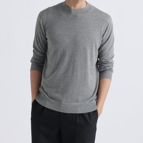 【THE LIMITED EDITION】Mock Neck Knit Color: Light Gray