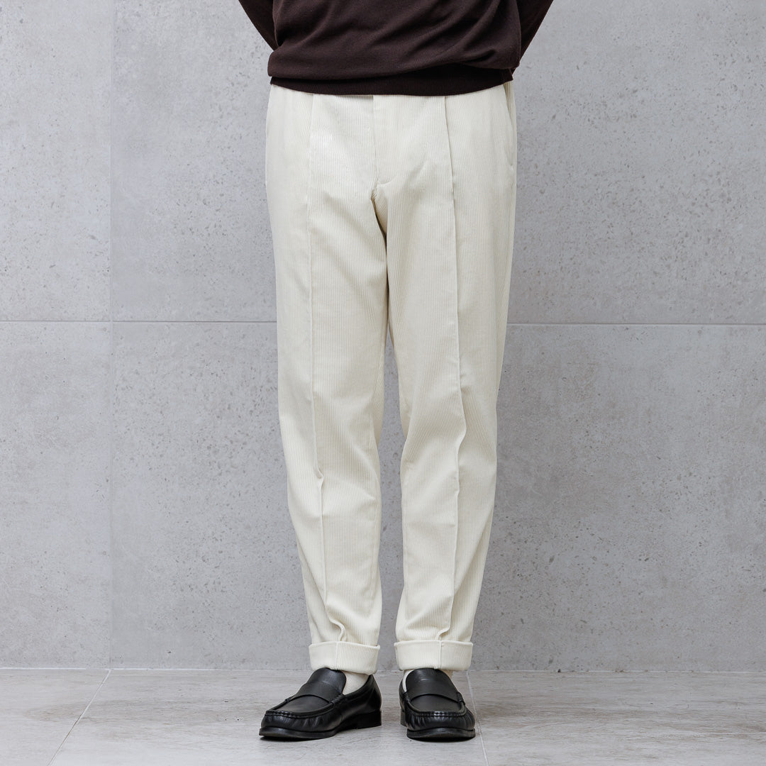SUVIN PLATINUM Corduroy Easy Trousers Color: Off White