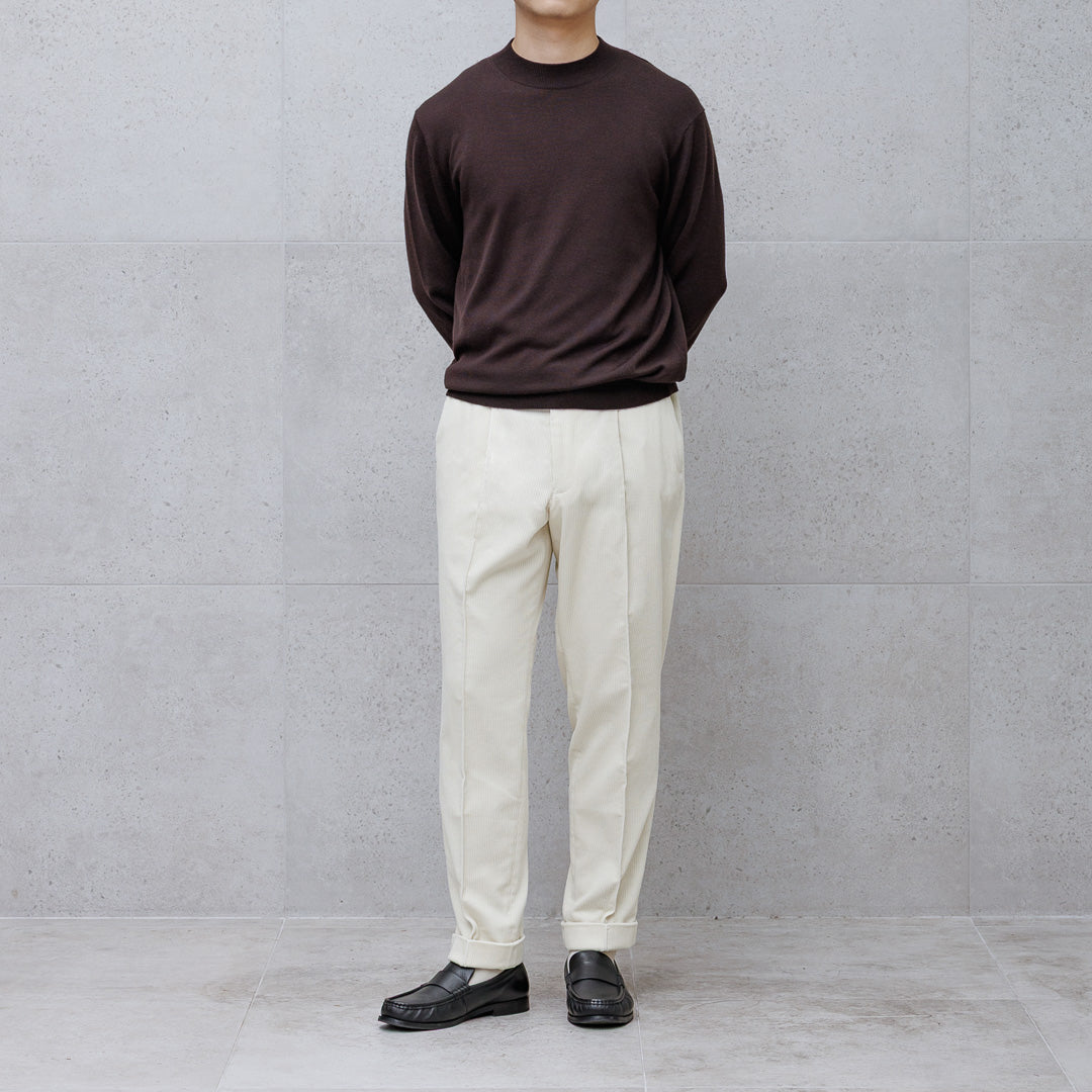 SUVIN PLATINUM Corduroy Easy Trousers Color: Off White