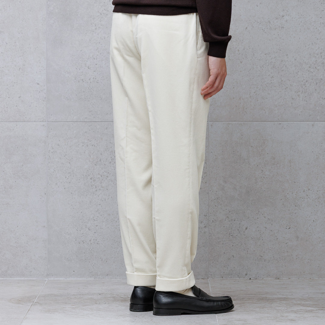 SUVIN PLATINUM Corduroy Easy Trousers Color: Off White