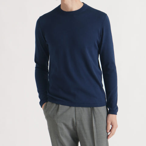 Crew Neck Knit Color: Deep Blue