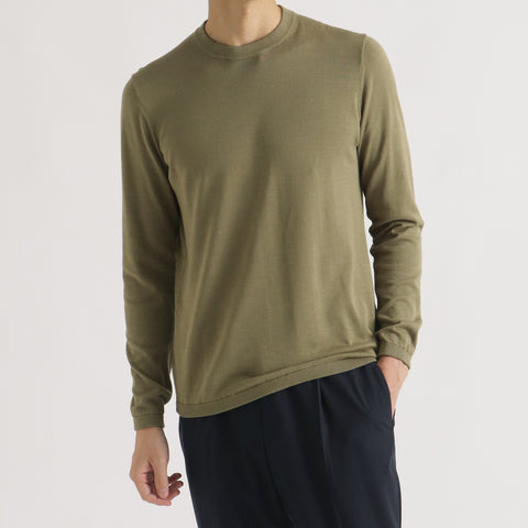 【10月下旬発送】Crew Neck Knit Color: Dry Khaki