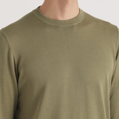 【10月下旬発送】Crew Neck Knit Color: Dry Khaki