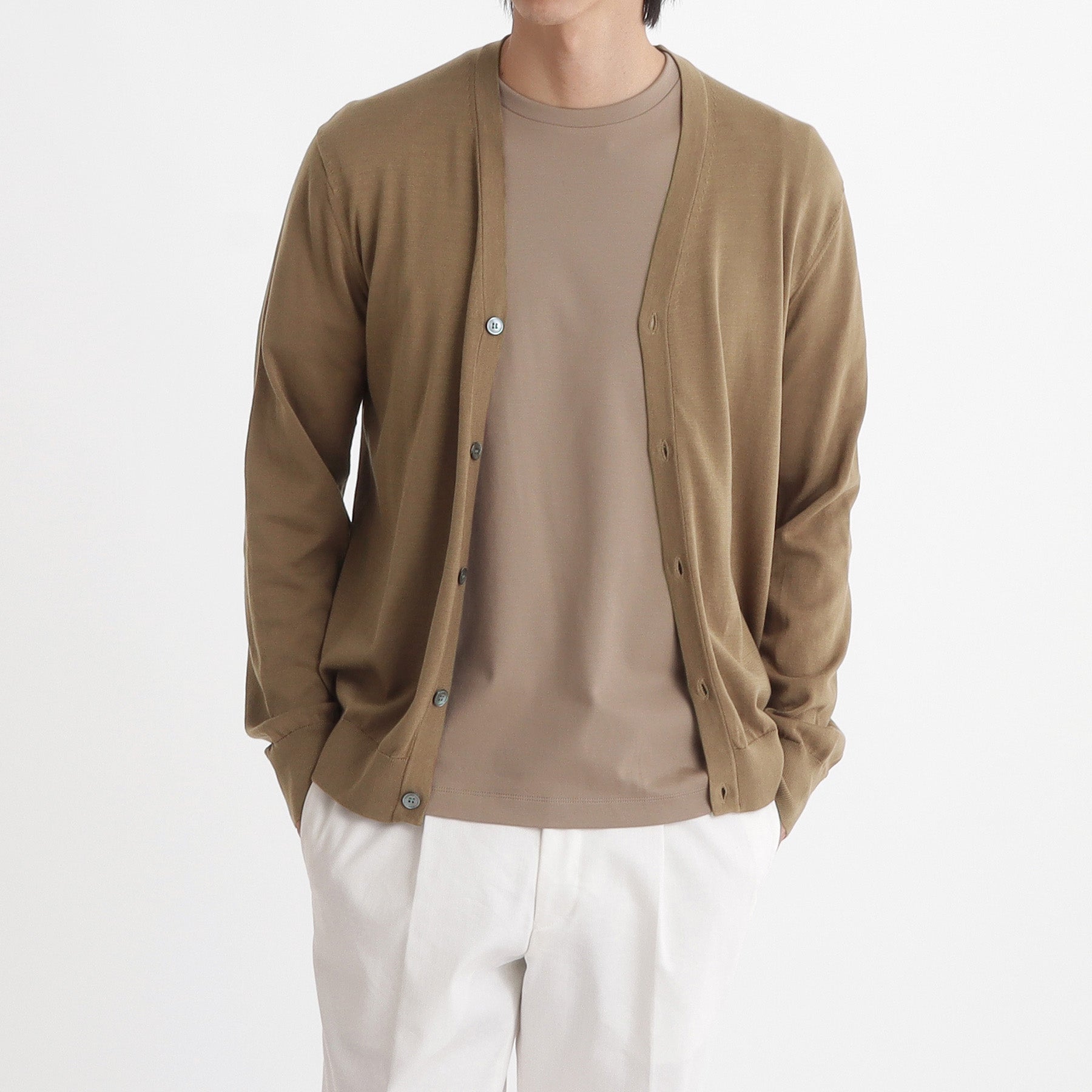 スビンプラチナム ニットカーディガン フォーン | ＋CLOTHET ONLINE