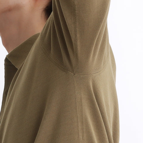 Long Sleeve Knit Polo-shirt Color: Fawn