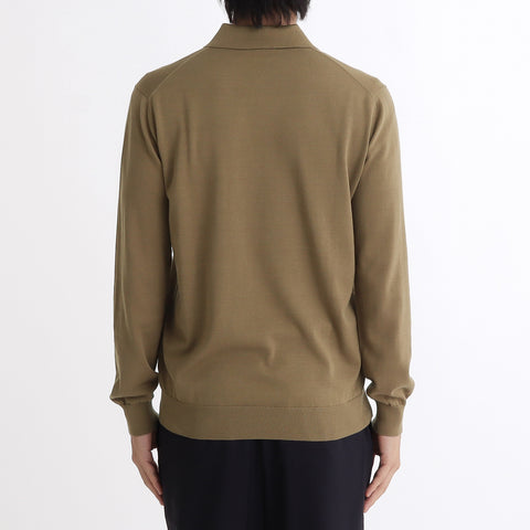 Long Sleeve Knit Polo-shirt Color: Fawn