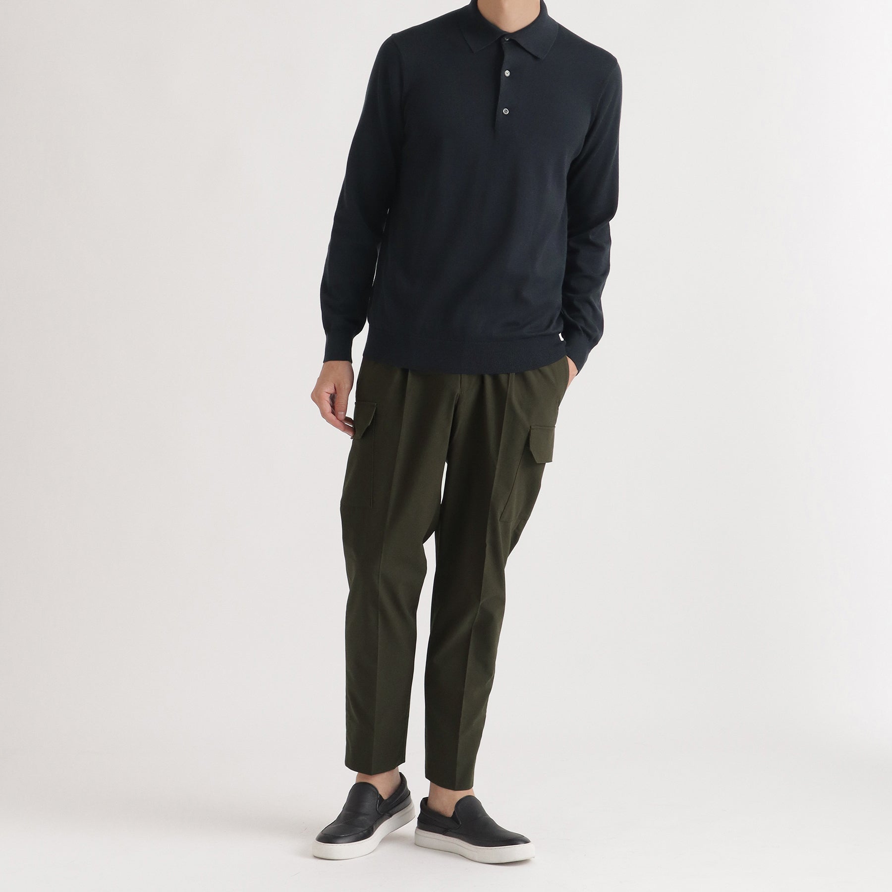 スビンプラチナム 長袖ニットポロシャツ ネイビー | ＋CLOTHET ONLINE