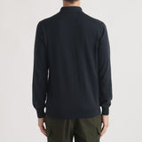 Long Sleeve Knit Polo-shirt Color: Navy