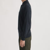 Long Sleeve Knit Polo-shirt Color: Navy