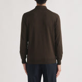 Long Sleeve Knit Polo-shirt Color: Oak