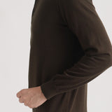 Long Sleeve Knit Polo-shirt Color: Oak