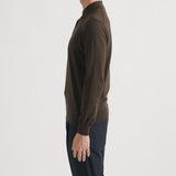 Long Sleeve Knit Polo-shirt Color: Oak