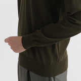 Long Sleeve Knit Polo-shirt Color: Olive