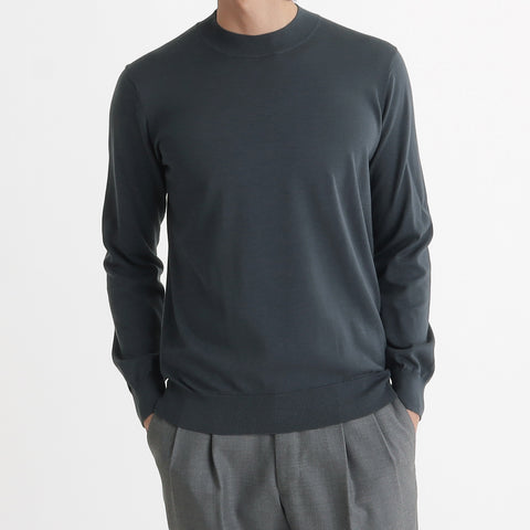 Mock Neck Knit Color: Graphite Blue
