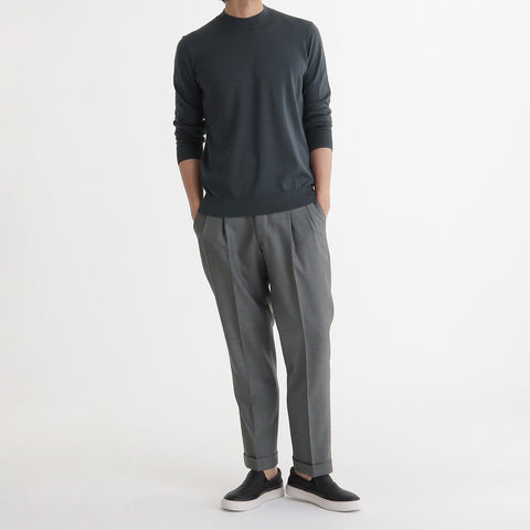 Mock Neck Knit Color: Graphite Blue
