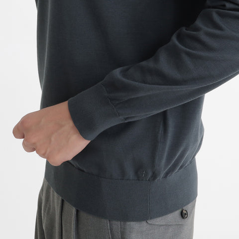 Mock Neck Knit Color: Graphite Blue