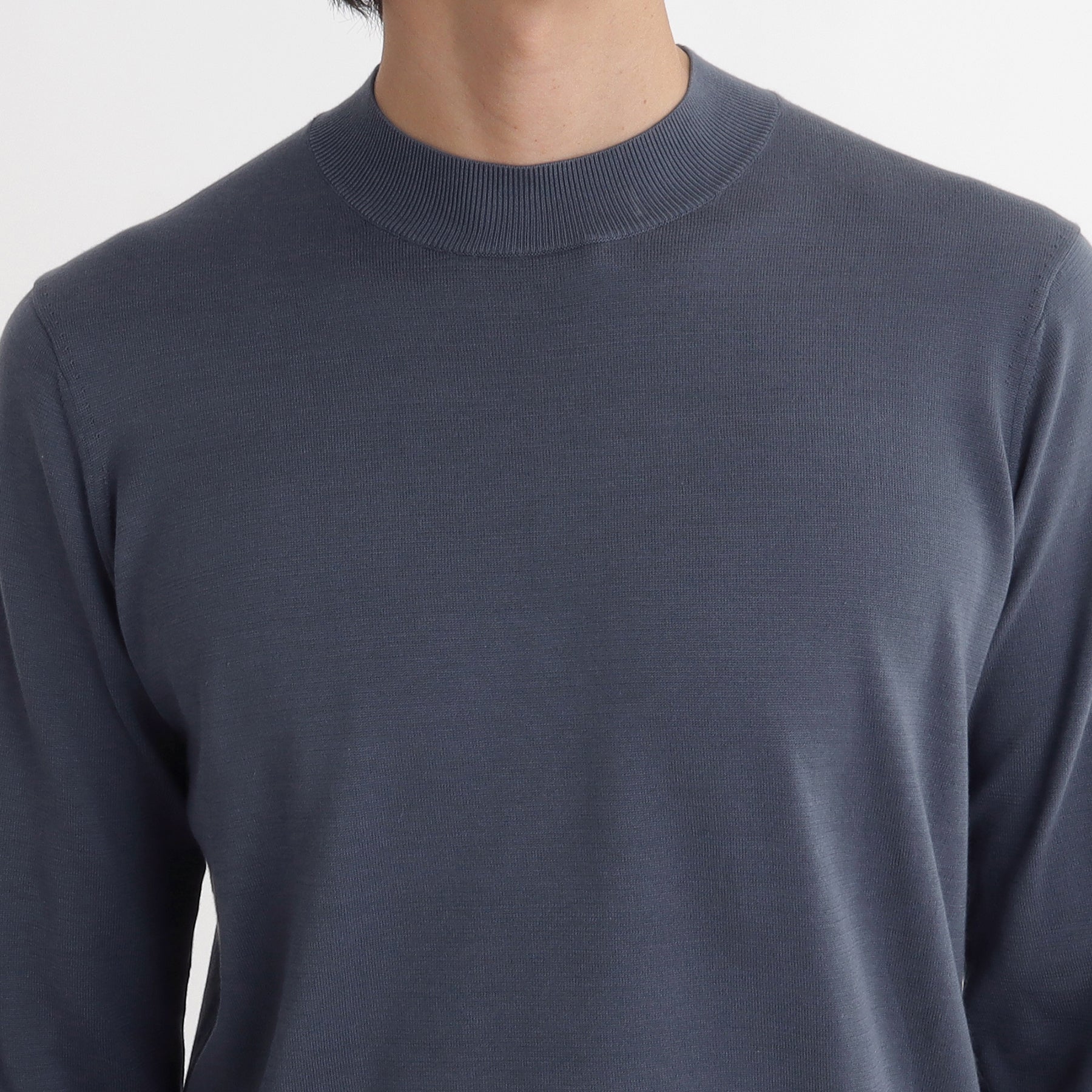 Mock Neck Knit Color: Graphite Blue