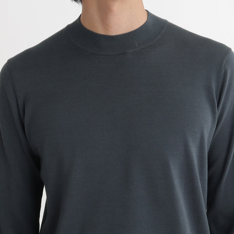 Mock Neck Knit Color: Graphite Blue