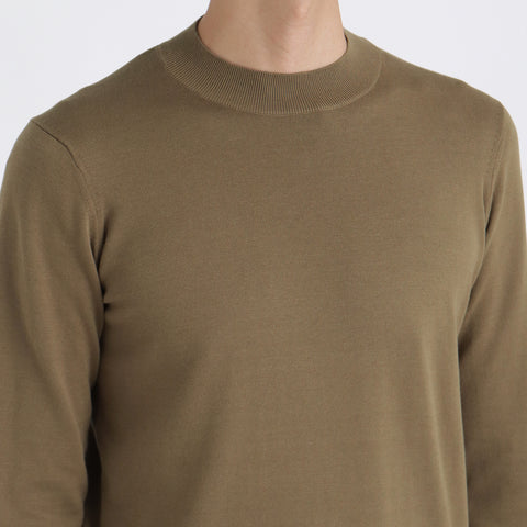 Mock Neck Knit Color: Fawn