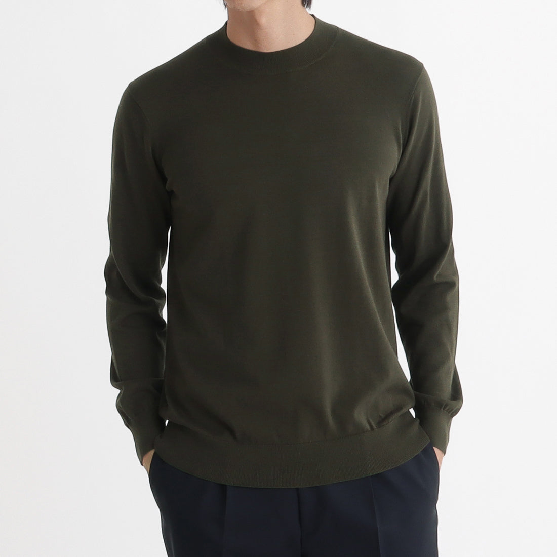Mock Neck Knit Color: Olive