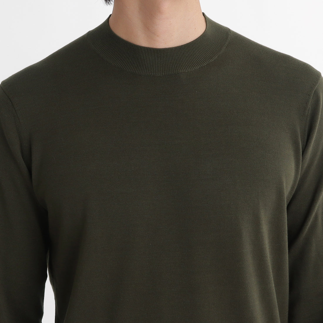Mock Neck Knit Color: Olive