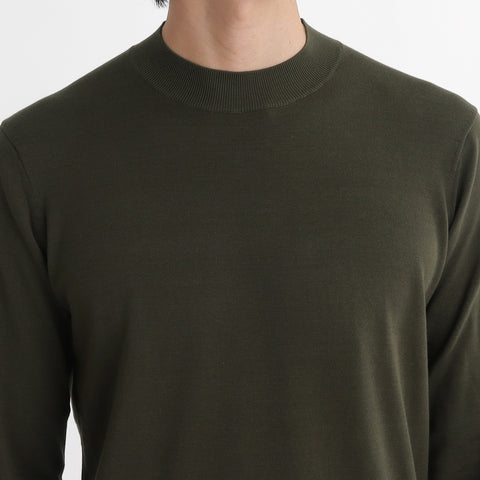 Mock Neck Knit Color: Olive