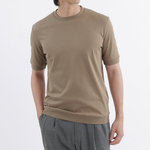 Tailored Ribbed Hem T-shirt Color: Mist