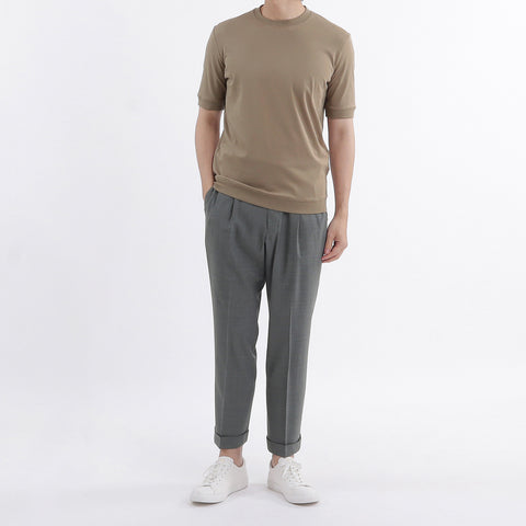 Tailored Ribbed Hem T-shirt Color: Mist