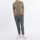 Tailored Ribbed Hem T-shirt Color: Mist
