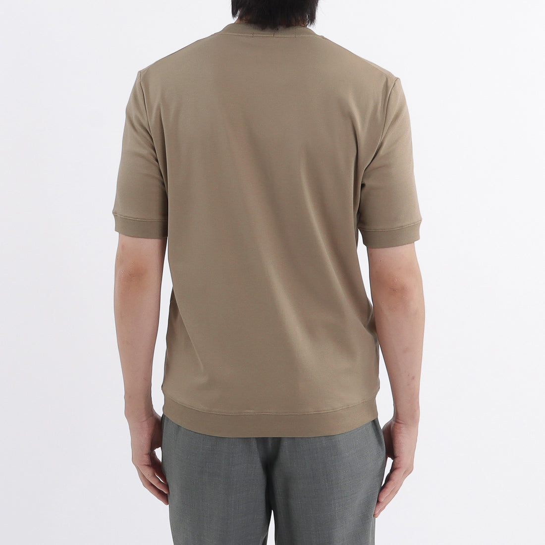Tailored Ribbed Hem T-shirt Color: Mist